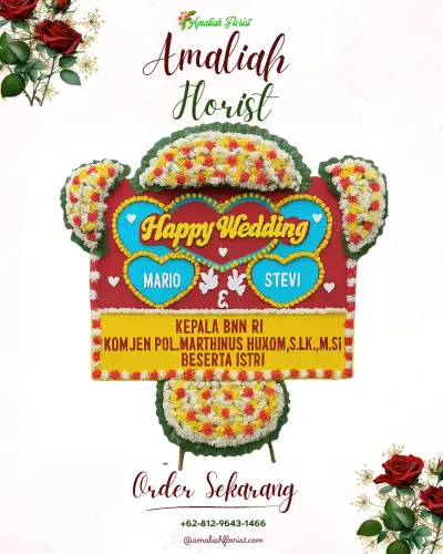 Karangan Papan Bunga Pernikahan di Jatijajar